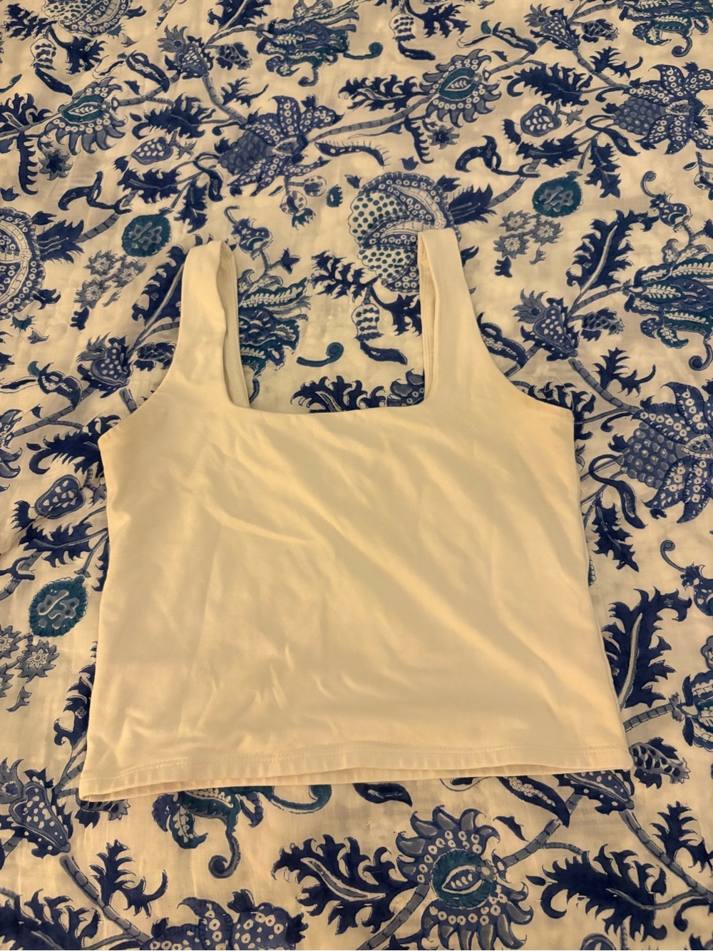 Abercrombie & Fitch white Square-Neck Crop Tank